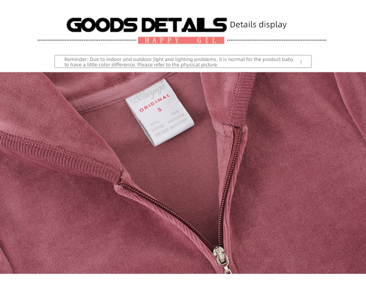 Gold wire velvet Athletic Wear suit female spring and autumn 2022 new pattern Fashion temperament Self-cultivation Big size Two Show thin tide