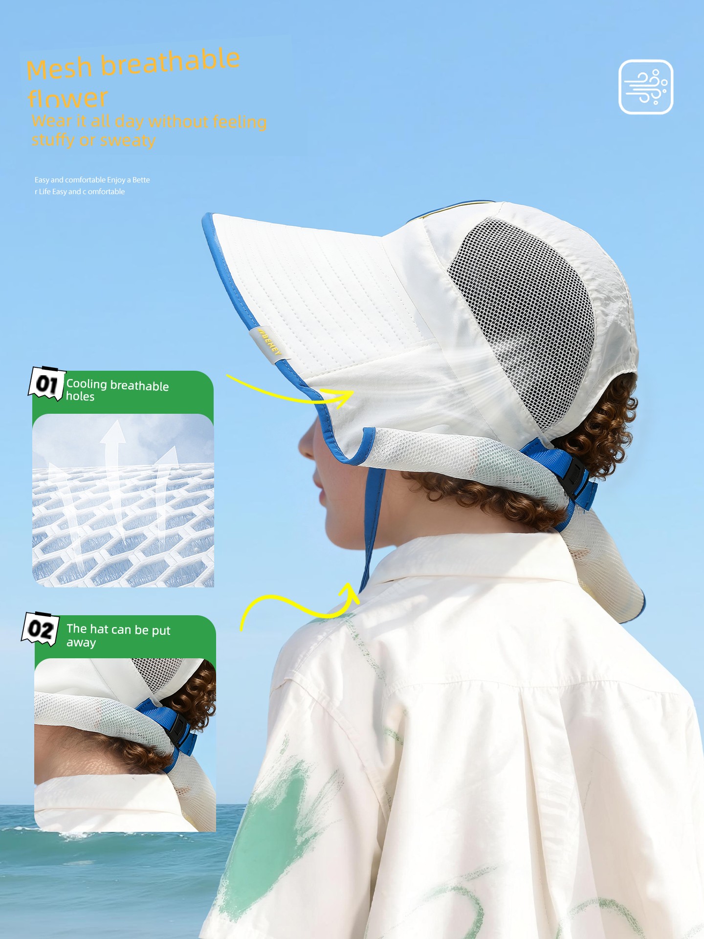 Children's Sun Protection Hat, Baby Sun Hat, Summer Thin Style, Girls' and Boys' Sun Hat, Boys' and Girls' Bucket Hat — 4