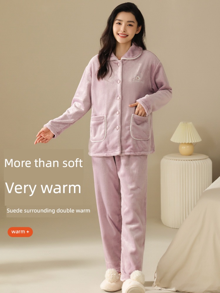 A new step ma'am Autumn and winter suit Plush pajamas