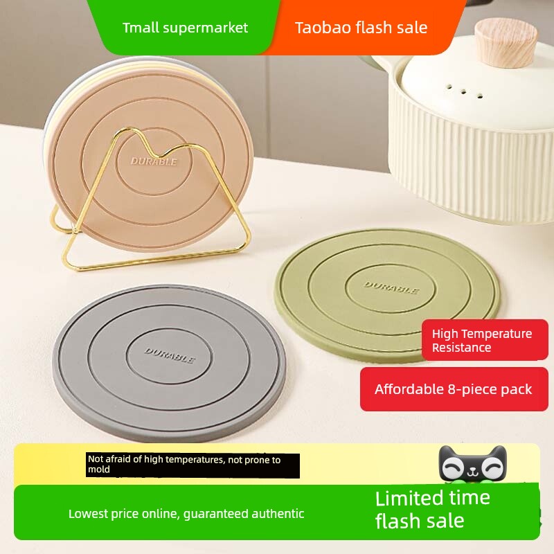 Silicone Thermal Insulation Pad Table Mat Cup Mat Casserole Mat Coasters Dish Water Draining Pad Dining Table Cushion For Home High Temperature Resistance Scald Preventing Met