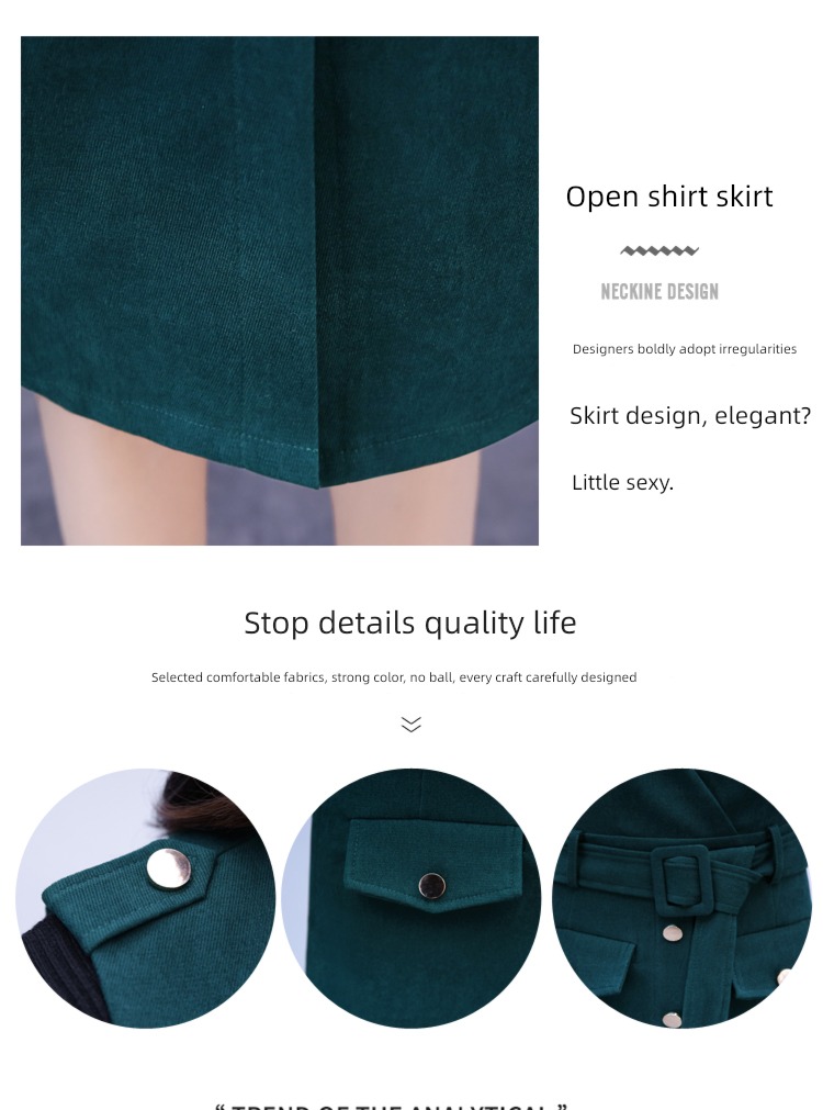 Autumn and winter Woolen cloth female temperament Two piece set Dress