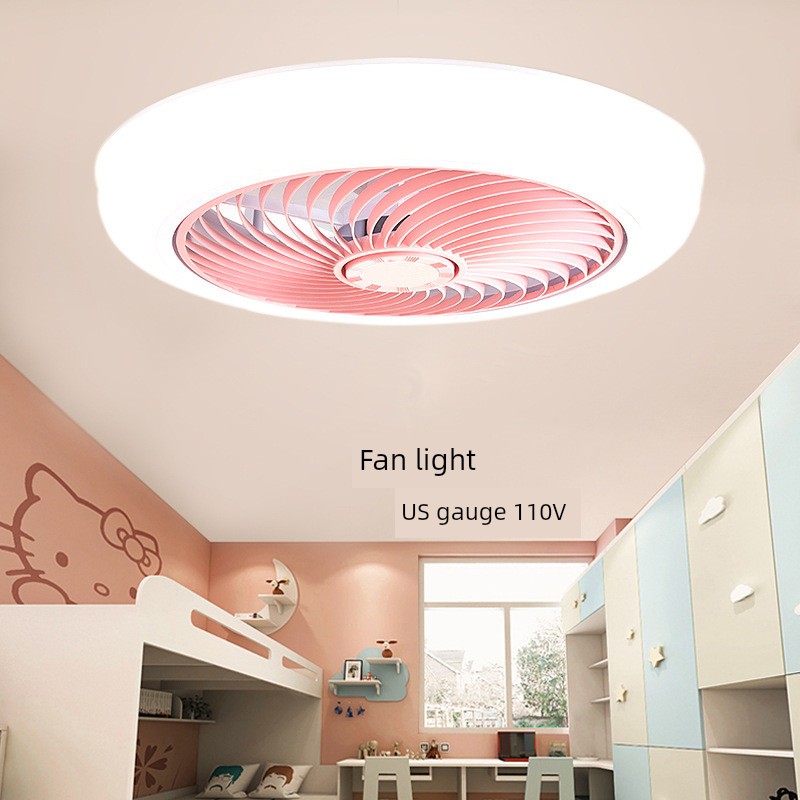 110v臥室風扇燈吊扇燈隱形餐廳燈家用遙控電風扇燈現代簡約吸頂燈 (0.7折)