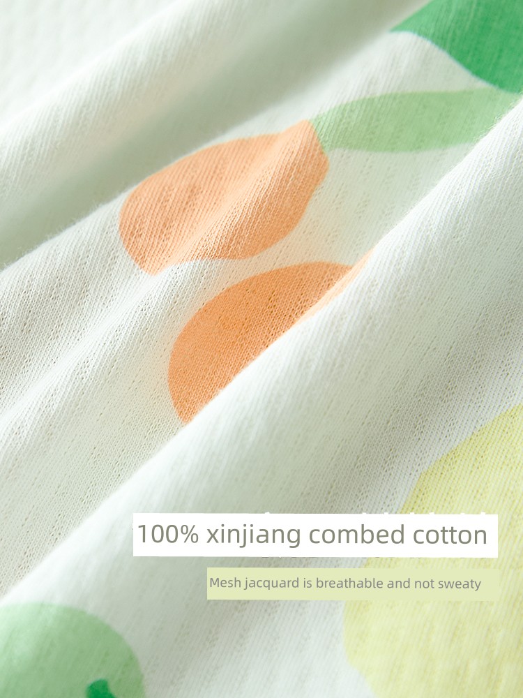 Summer New Arrival Mesh Pure Cotton Antibacterial Air Conditioning Clothes Red Beans — 2