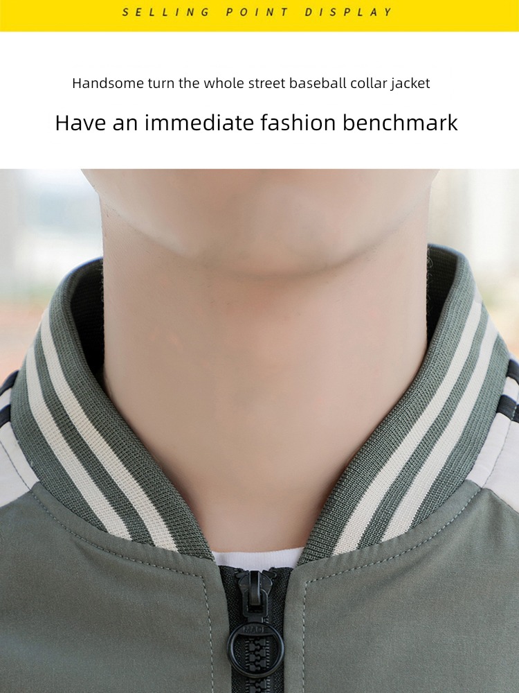 Spring and Autumn trend Color contrast fashionable Windbreak man Jacket