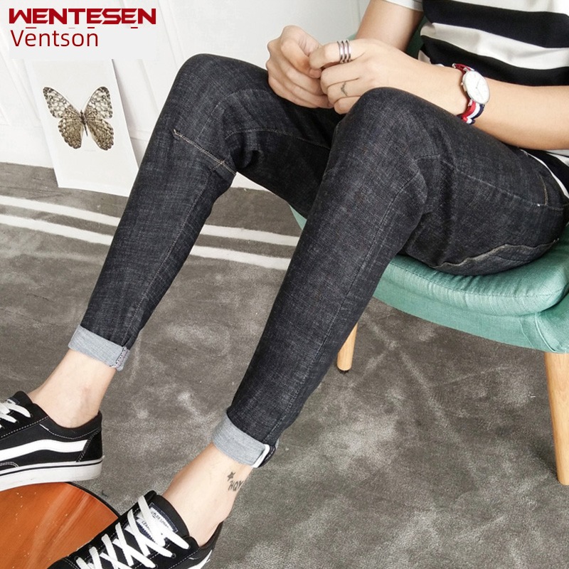 autumn Nine points male youth Korean version Slim Jeans