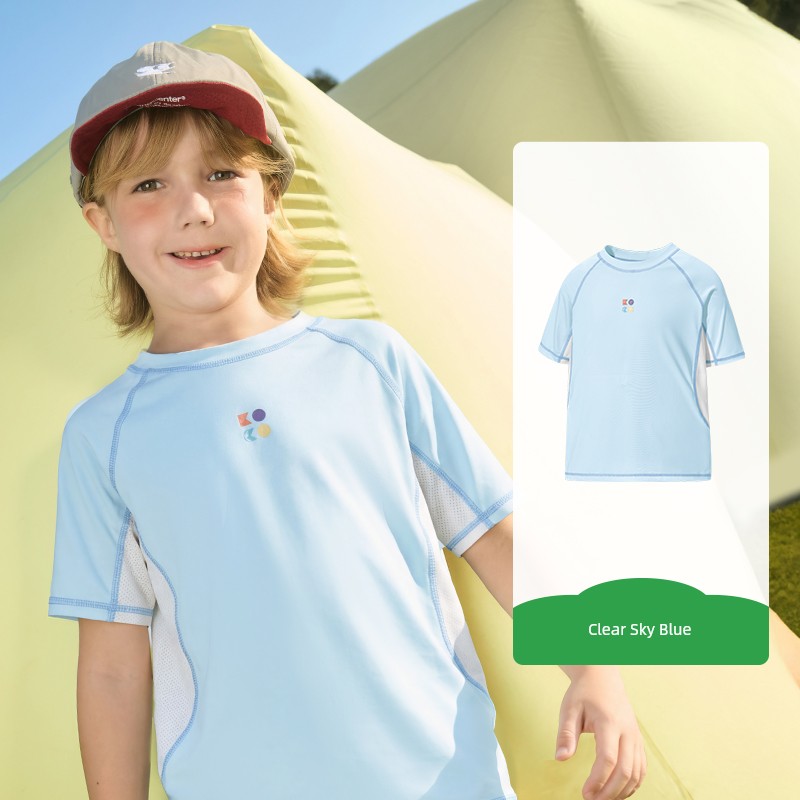 Kk Tree Children's Short-Sleeve Boys' and Girls' Quick-Dry T-Shirt, Sun-Protective Outdoor Sports Top, Long-Sleeve Summer Base Layer, Thin — 2