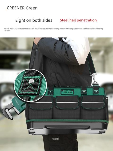 Green Forest Tool Pack Sturdy and Durable Electrician Pack Canvas Woodworking Thickened Storage Special Handheld Repair Hardware Portable