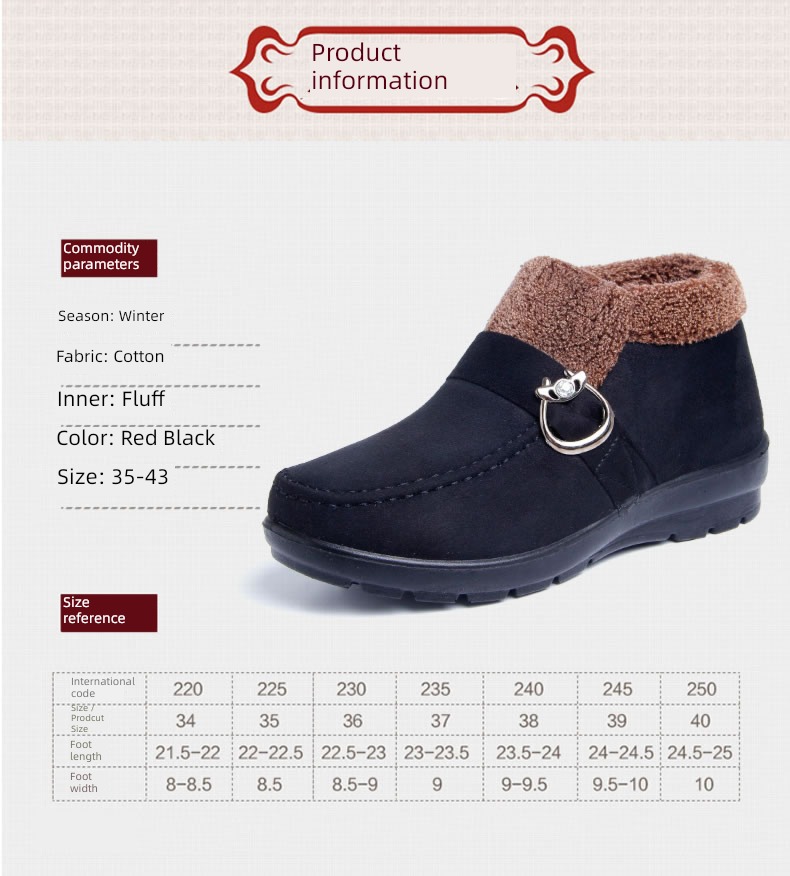 The old Beijing cloth shoes 80 year Flat bottom winter Wear Women's Shoes