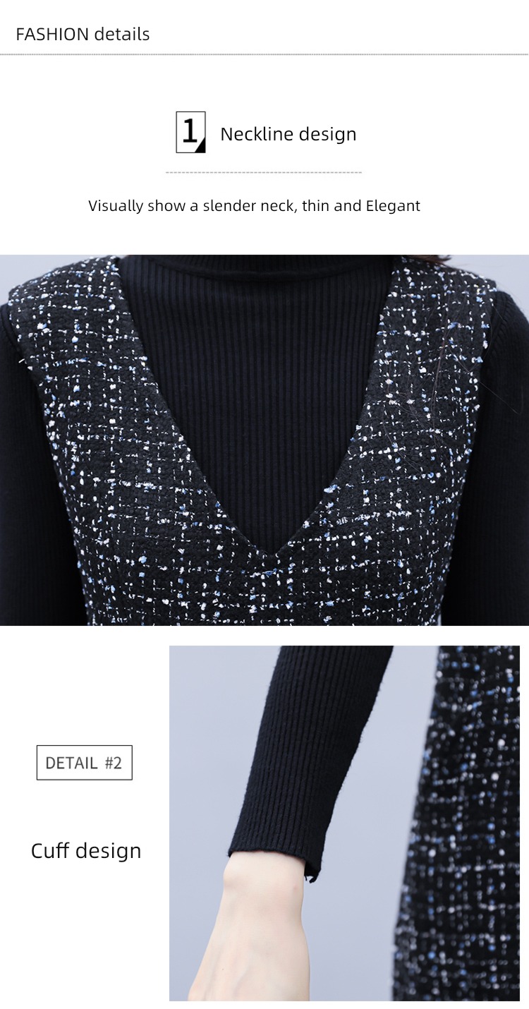 Autumn and winter Base skirt Little fragrance Wool Two piece suit