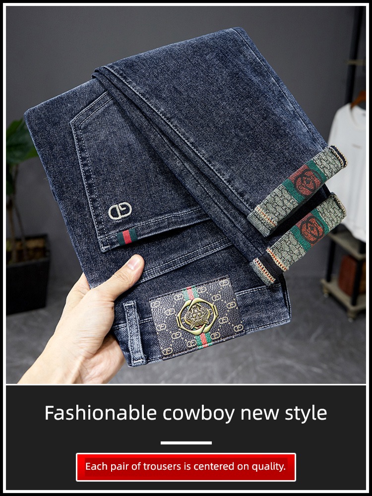 Chaopai Spring and Autumn high-end European goods Long pants Embroidery