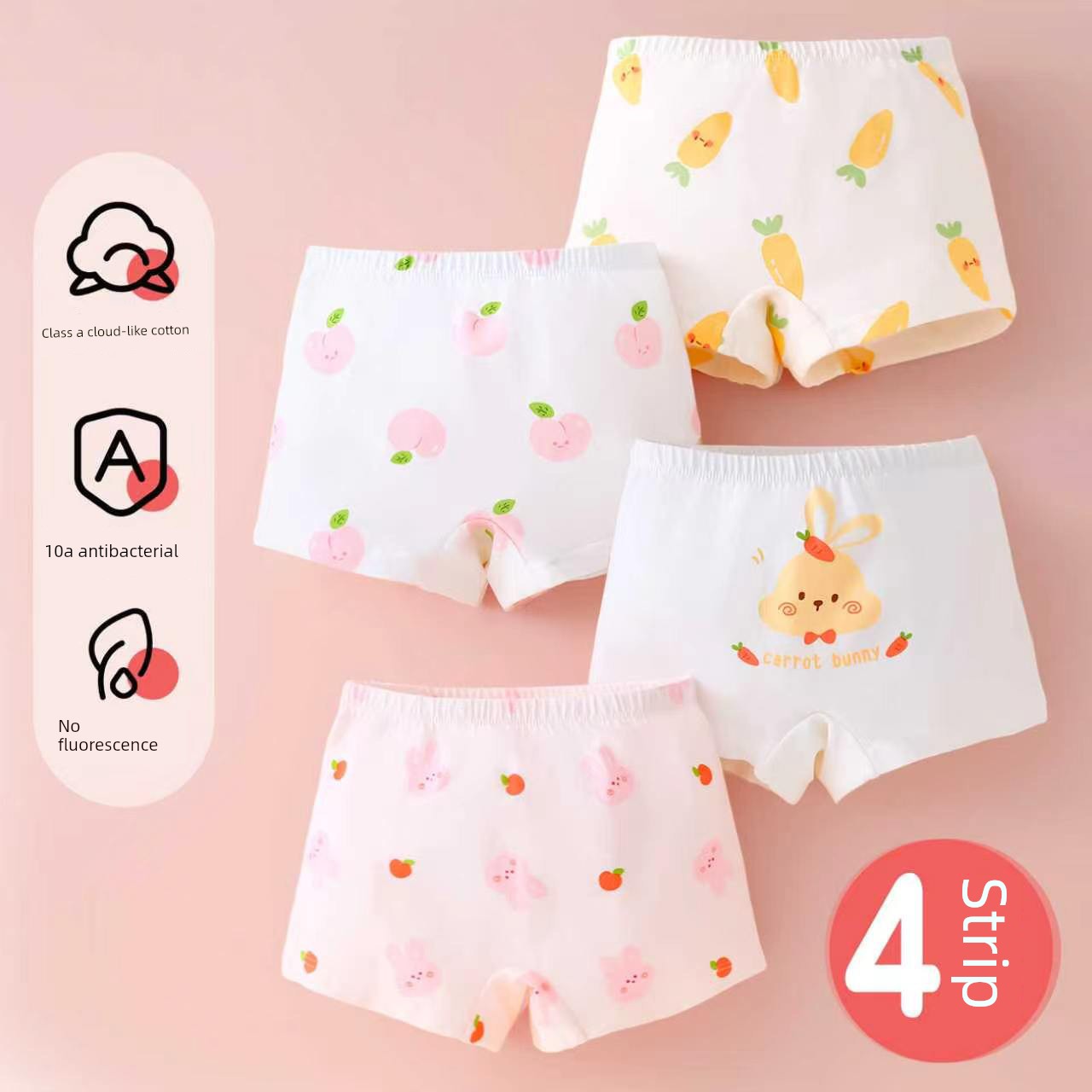 All-Cotton Girls' Underwear, Pure Cotton Boxer Shorts for Children, Baby Girls' Shorts, All-Cotton A-Class, Non-Binding on the Buttocks — 7