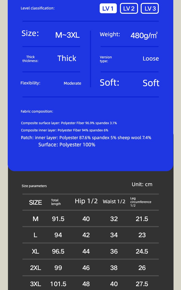 【 Pre 】 HLA / Home of Hailan Lamb wool wool kneepad Antifungal pants male Plush thickening kneepad winter Leggings