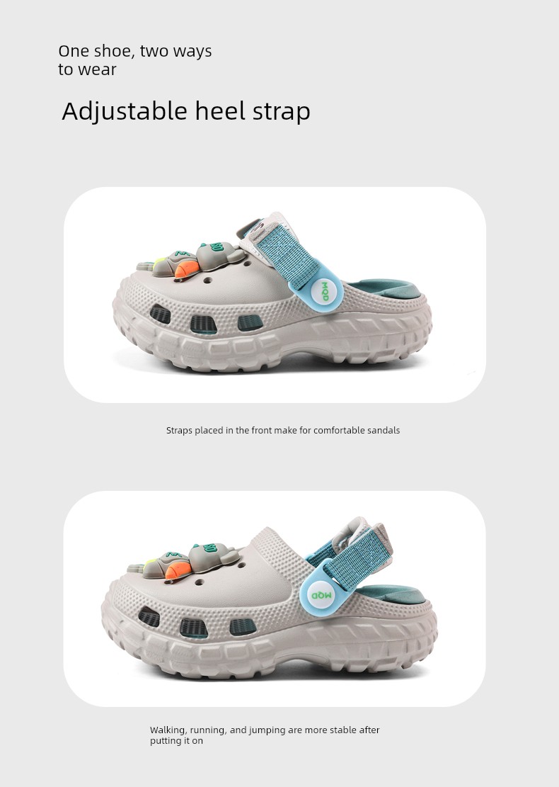 Mqd Kidsren's Clogs Summer New Style Velcro Sandals Boys' Sandals Home Non-Slip Soft-Soled Girls' Slippers — 6