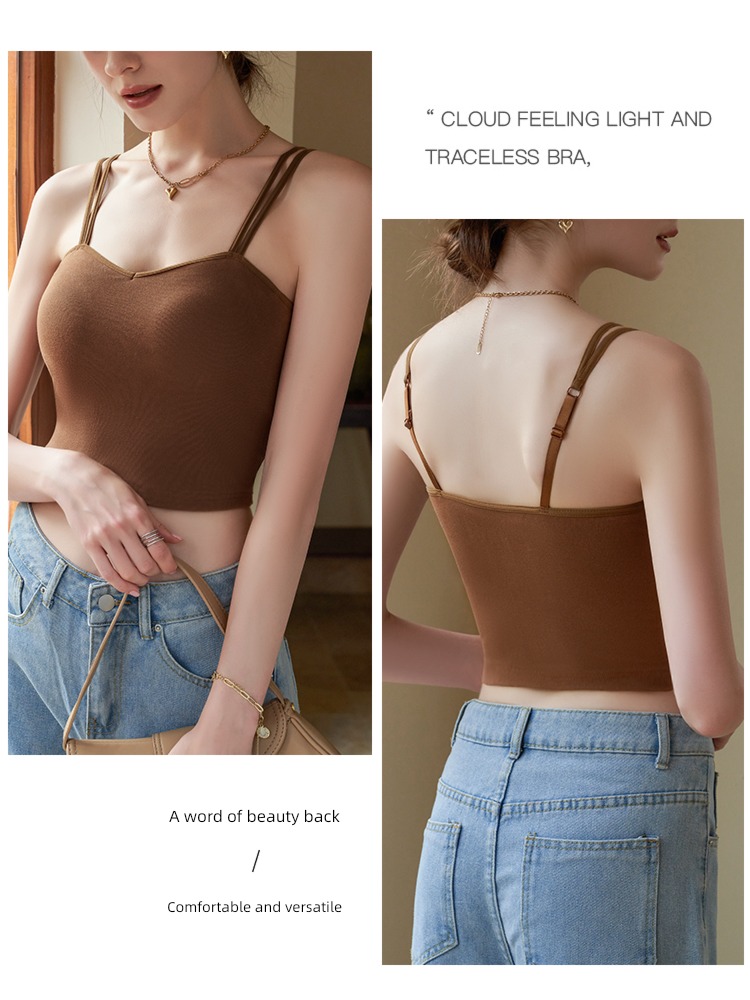 Beautiful back summer Thin money Wear out Big chest shows small camisole