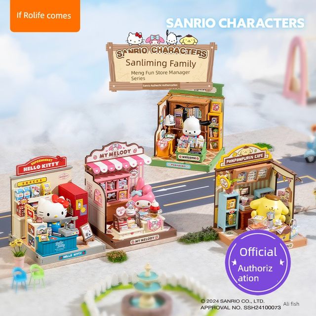 Rolife Ruole Sanrio Family Cute Store Manager Series DIY Lodge Mini Mini Model Children's Building Blocks