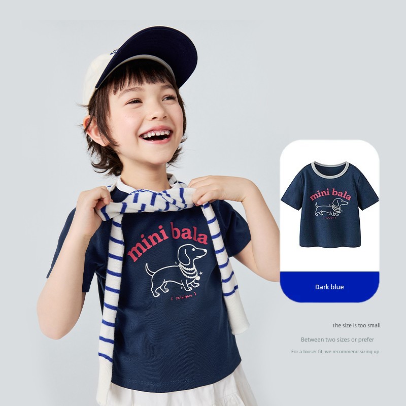 Mini Balabala Short-Sleeved T-Shirts and Pants for Boys and Girls, Summer Quick-Drying Kidsren's Tops, Shorts and Leggings Collection — 6