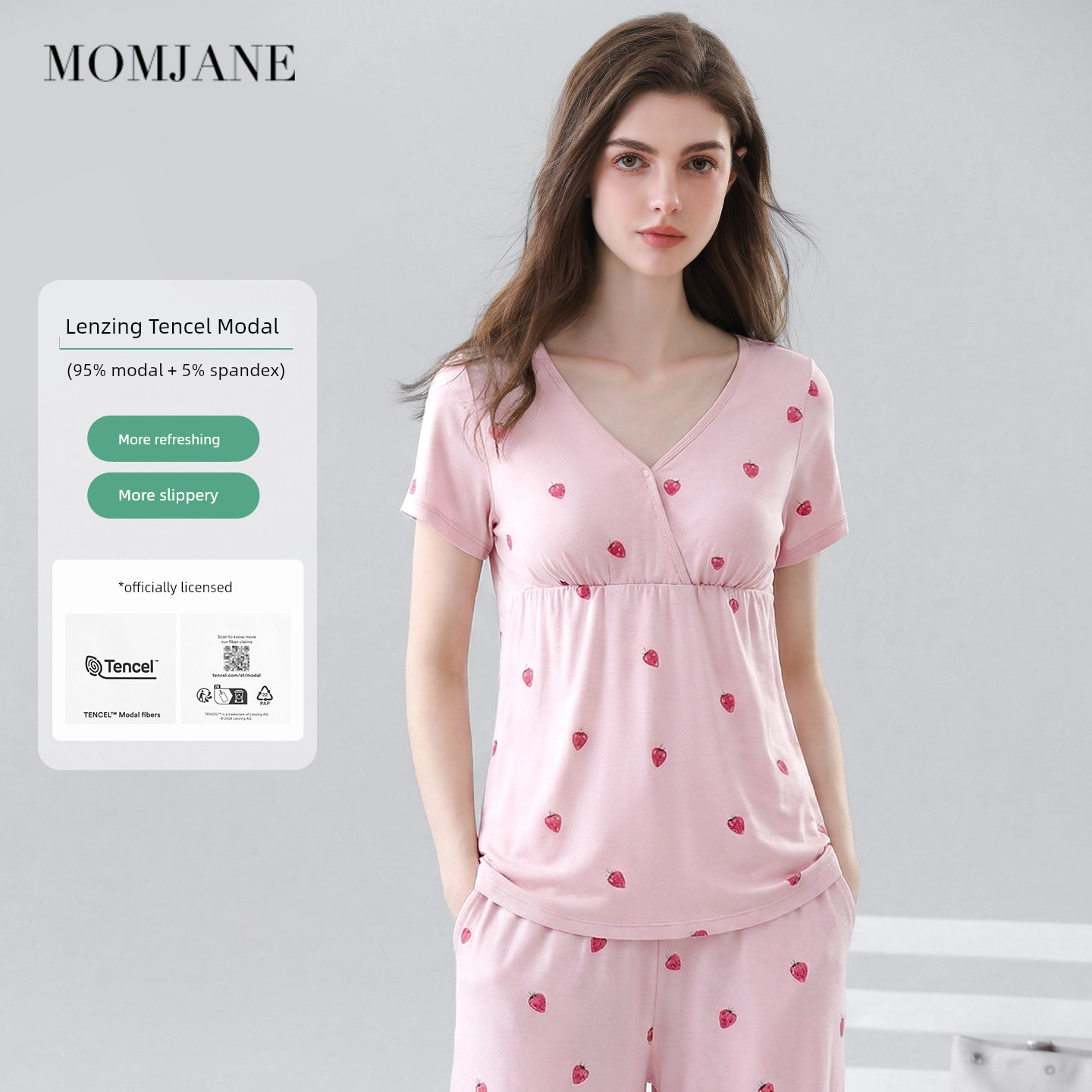 Modal Thin Suit Short Sleeve T-shirt with Chest Pad — 3