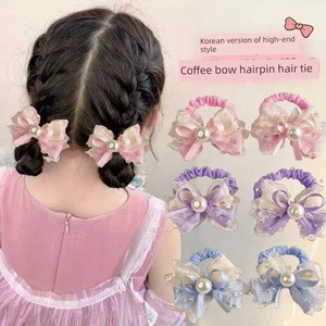 Korean-Style Children's Bowknot Mesh Hair Tie, Cute Scrunchie, Sweet Princess Fresh Hairband, Gentle on Hair, Elastic Ba