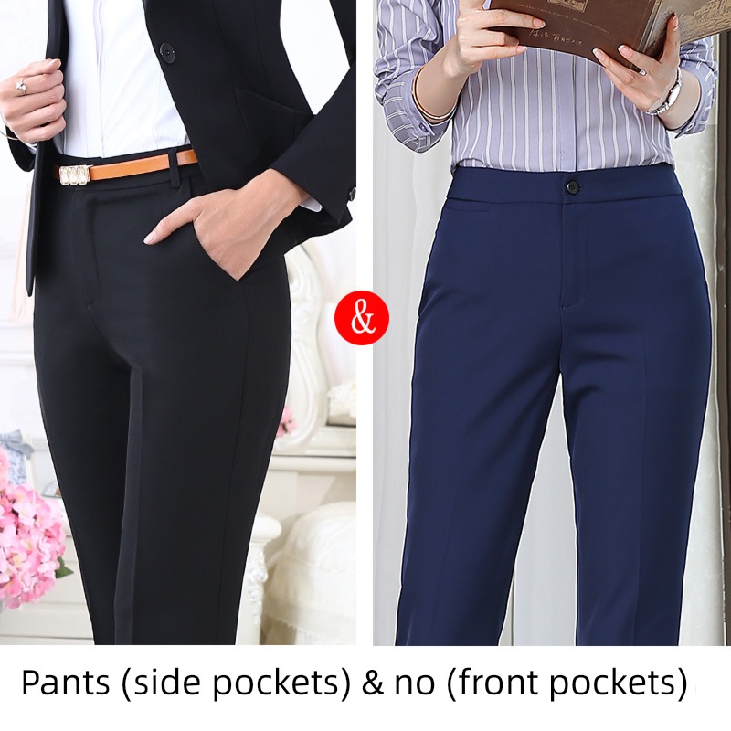 blue occupation autumn go to work work ma'am Suit pants