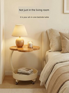 Movable Bedside Table for Bedroom, a Versatile Solution for Home Use, Small Iron Art Side Cabinet, Storage Bedside Cabin