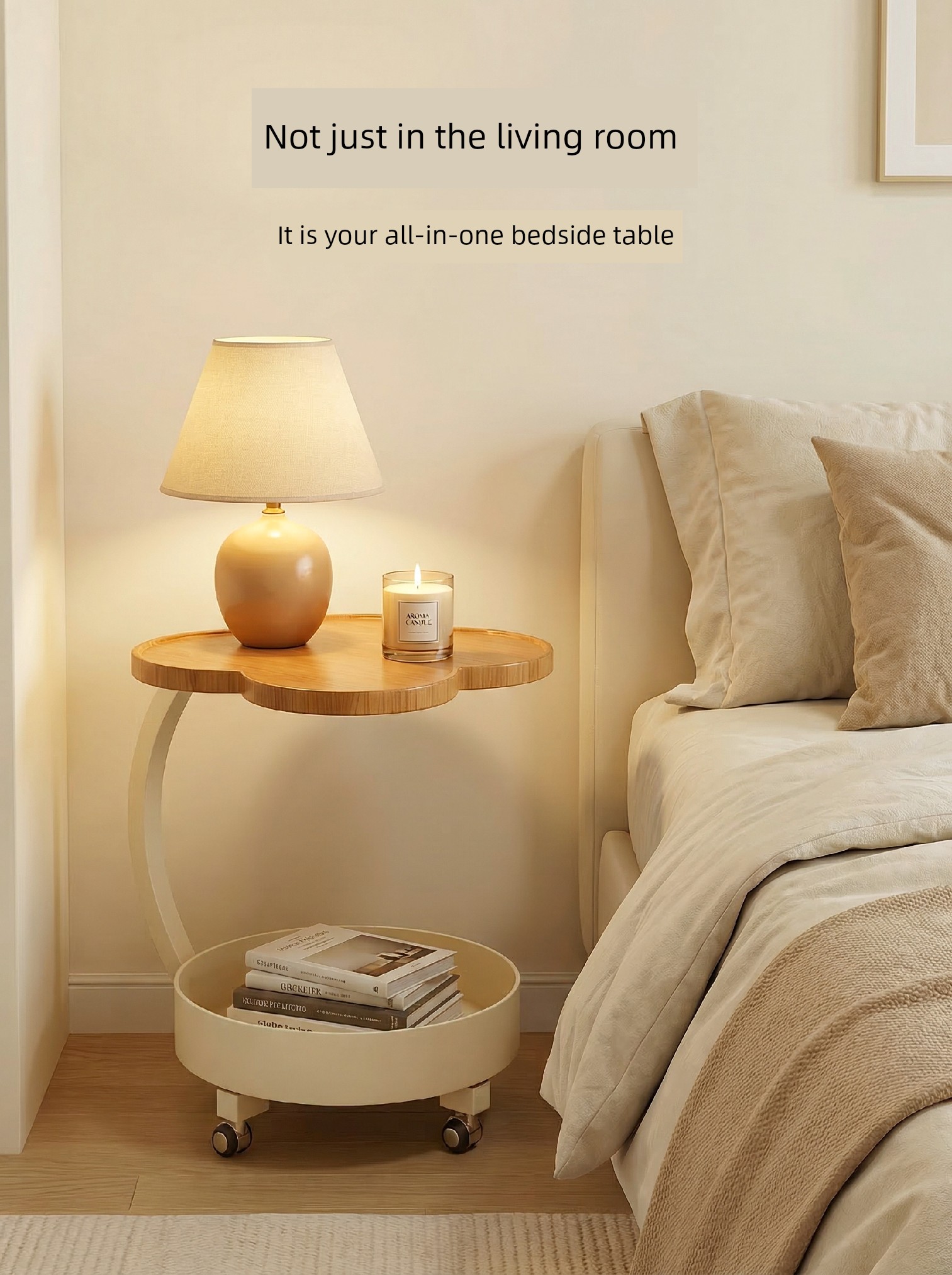Movable Bedside Table for Bedroom, a Versatile Solution for Home Use, Small Iron Art Side Cabinet, Storage Bedside Cabinet, Storage Rack