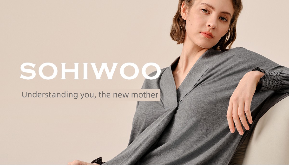 Sohiwoo Postpartum Clothing for Pregnant and Postpartum Women, Autumn Nursing Pajamas, Outerwear, Bamboo Cotton Sweat-Absorbent Home Wear Set — 1