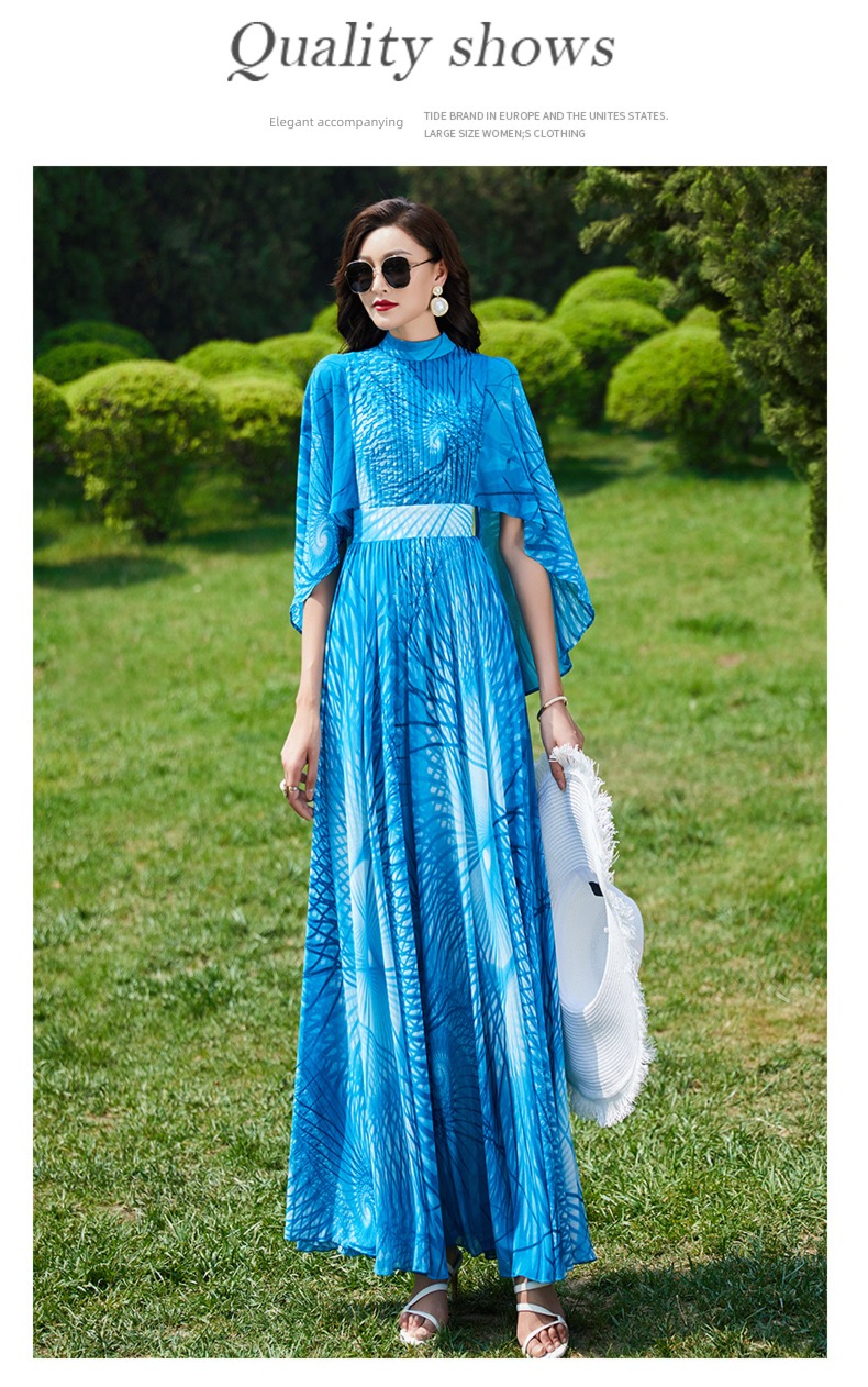 large pagoda sleeve summer Self-cultivation High waist Long skirts cloak