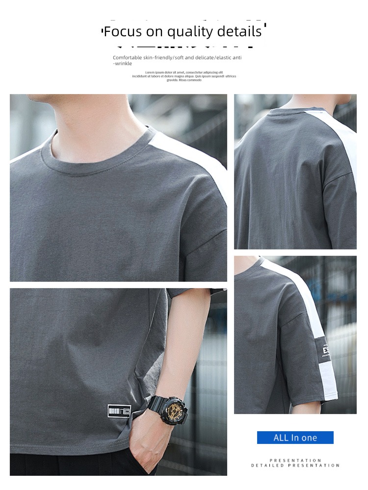 Thin money youth student trend clothes Short sleeve T-shirt
