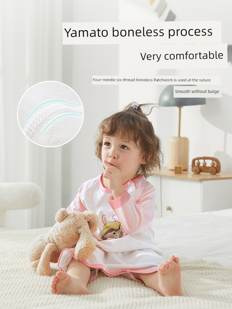Spring and Autumn Baby Anti-Kick Quilt Homewear Air Conditioning Room Clothing Nightgown — 6