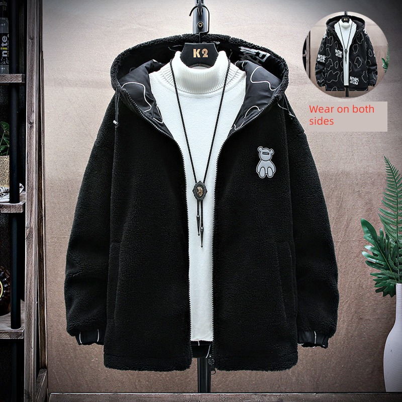 winter Plush teenagers men and women Wear on both sides lamb