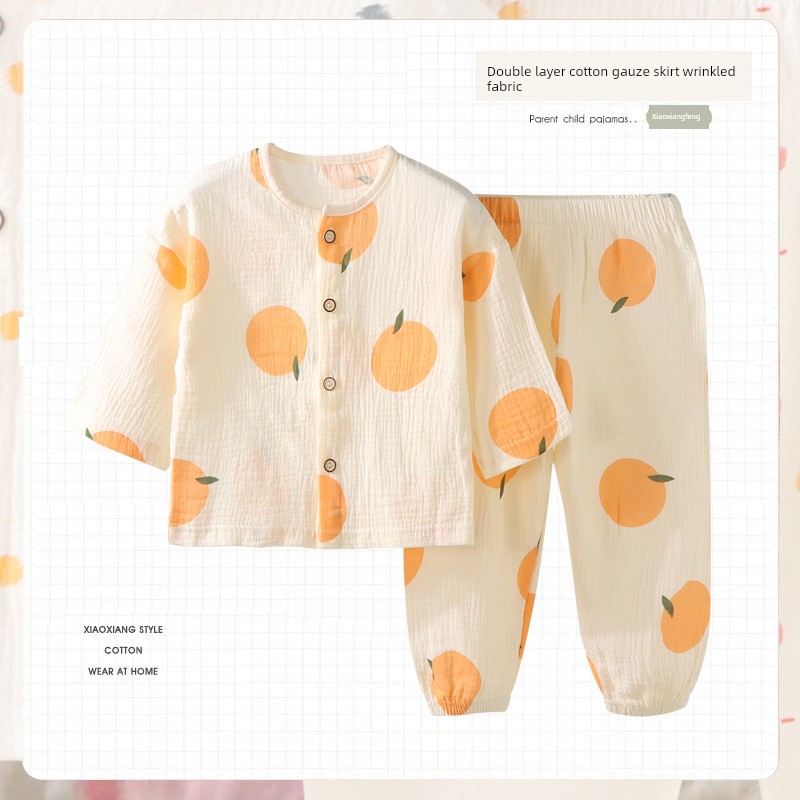 Children's Home Wear 2025 Spring and Autumn New Style Class a Pure Cotton Set for Boys and Girls, Long-Sleeve Long-Pants Pajamas, Air-Conditioning Clothing — 3