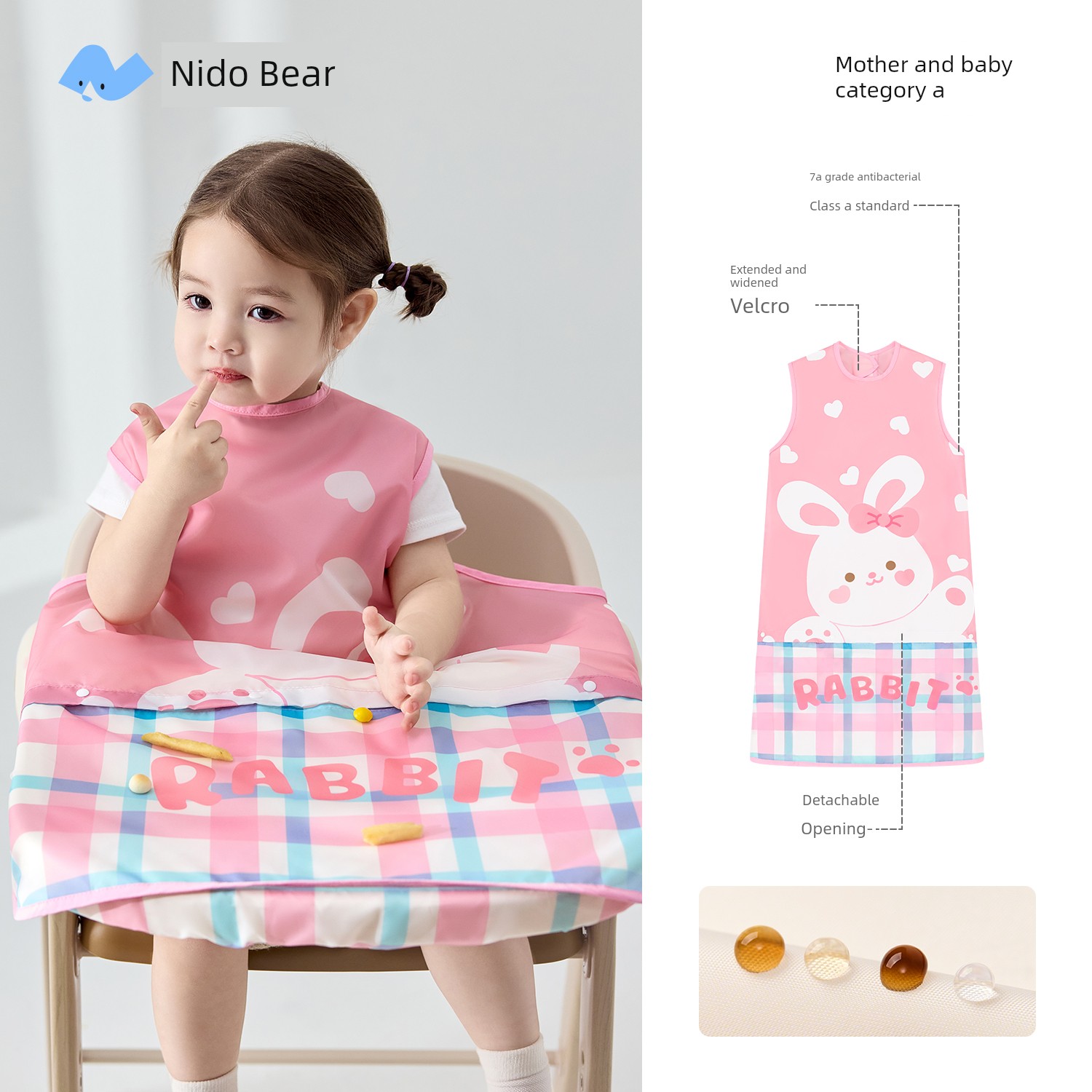 Niduoxiong Fall and Winter Eating Complementary Food Bib Children Overclothes — 8