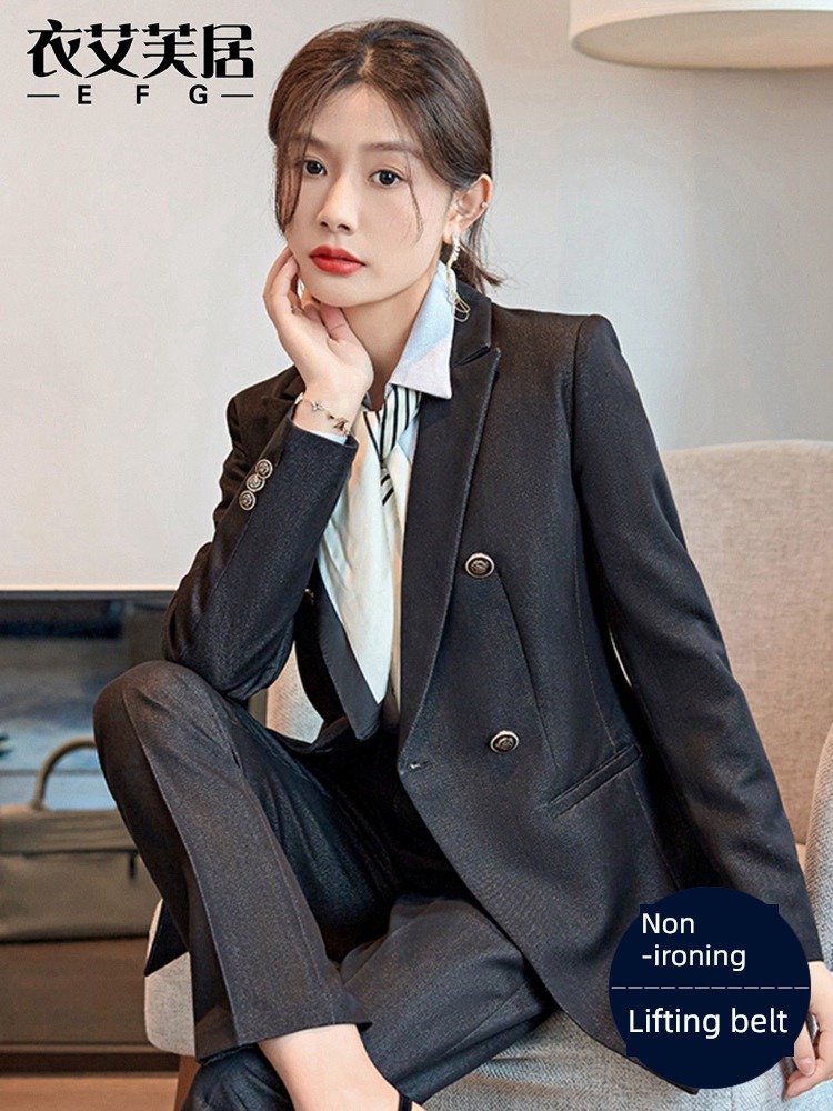 occupation Suit female 2022 new pattern Autumn and winter commute temperament college student interview ma'am formal wear coverall