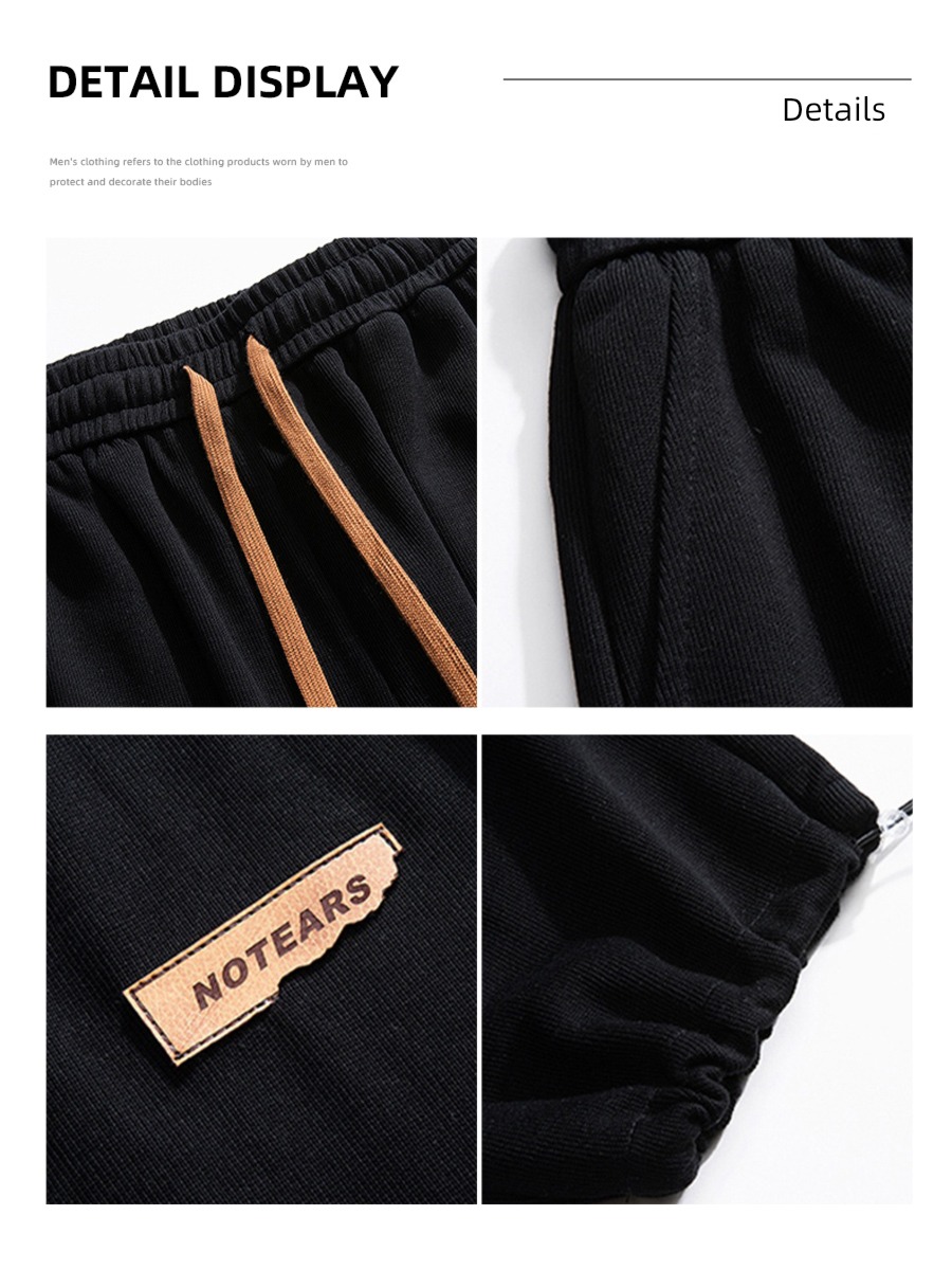 tide Spring and Autumn motion High street Broad leg leisure time trousers