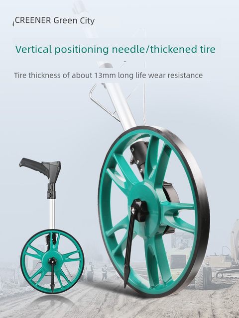Green Forest Hand Push Range Measurement Wheel High Precision Roller Range Measurement Instrument Ruler Push Ruler Caliper Measuring Tool