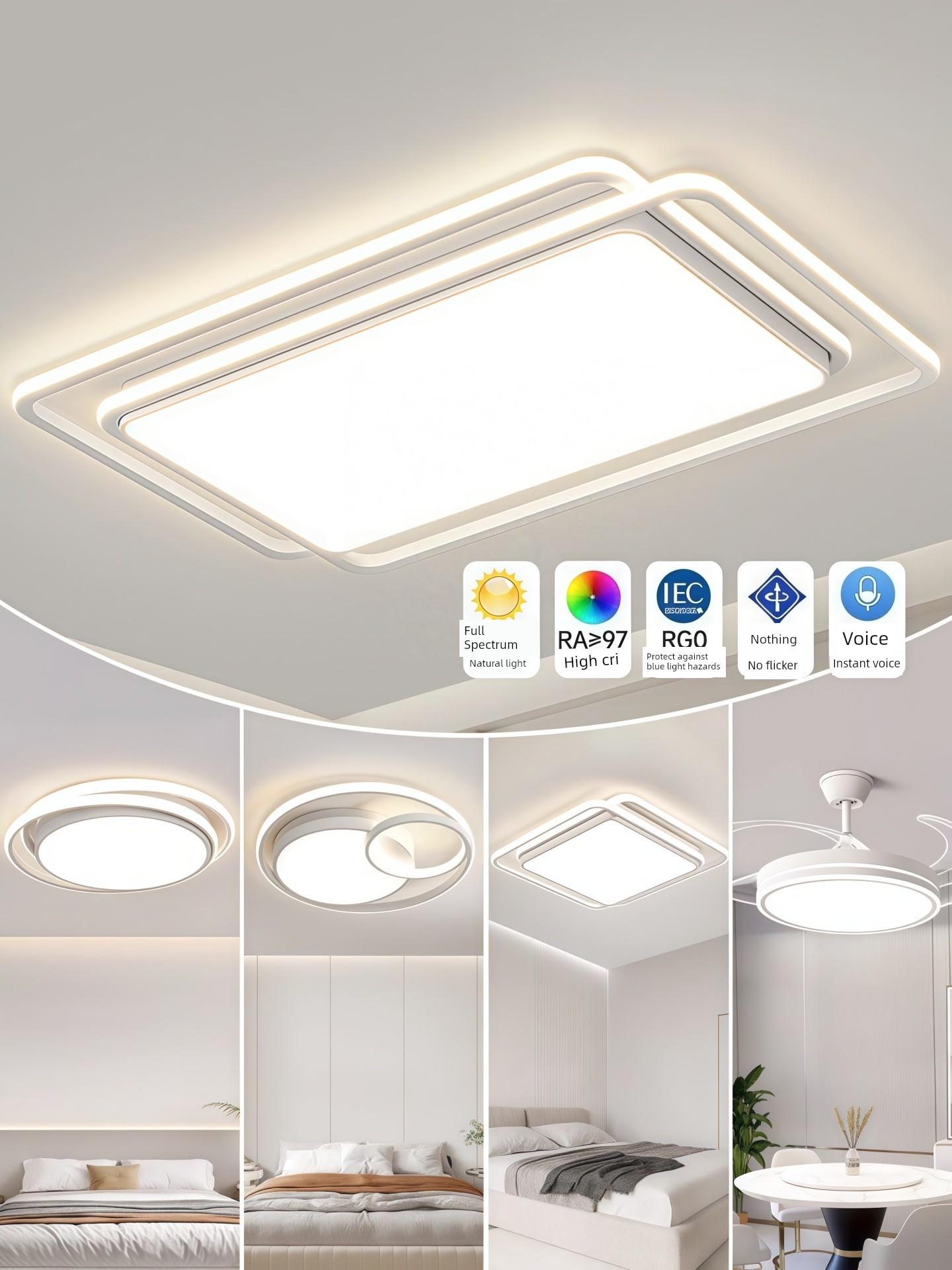 Gujiayuan Living Room Ceiling Light 2026 New Model Modern Simple Cream Style Bedroom Eye Protection Combo Package Zhongshan Lighting