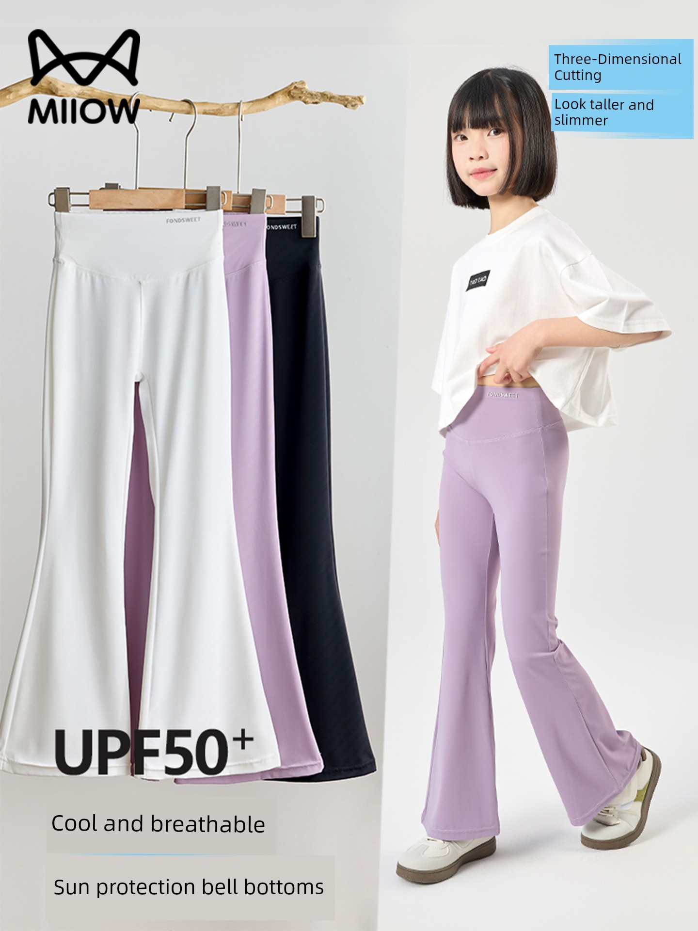 Catman Children's Sun-Protection Flared Pants New Style Girls' Shark Flared Pants Yoga Sports Pants Spring Summer Autumn Long Pants