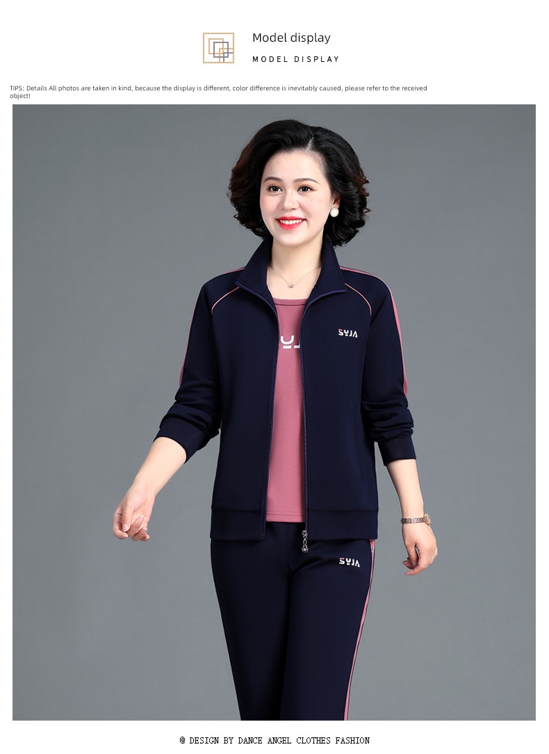 middle age mom Autumn clothes leisure time 40 year Athletic Wear loose coat