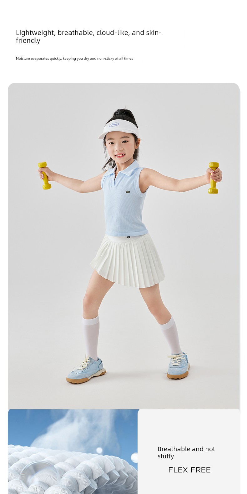Moonkids Girls' Tennis Suit Sports Quick-Drying Clothes Pleated Summer Girls' Kidsren's Pants and Skirts Badminton Clothes — 6