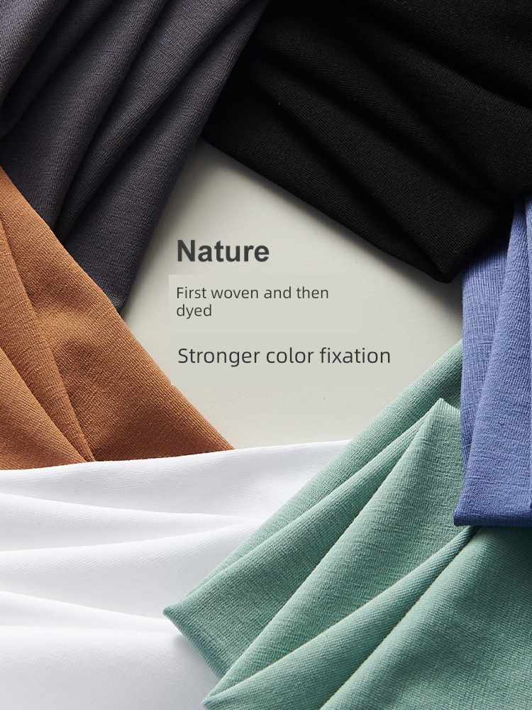 man V-neck Water soft cotton Tight fitting white Short sleeve T-shirt
