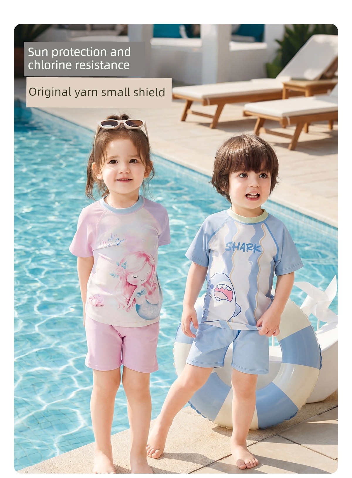 Wilberu Girls' Swimwear Two-Piece Children's Girls' and Boys' Summer Sun Protection Class a One-Piece Swimsuit for 3-Year-Olds — 10