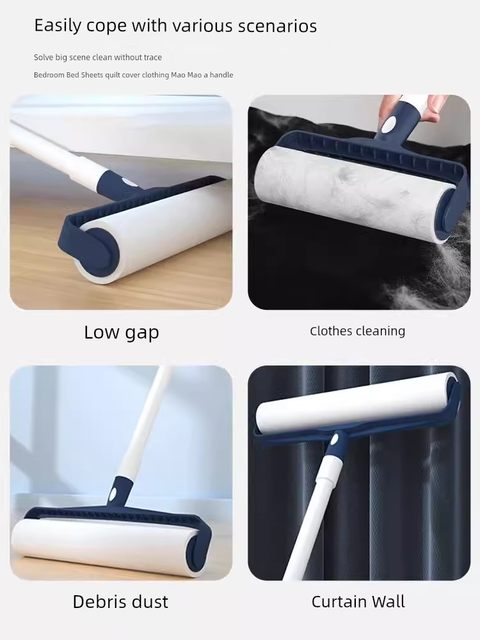 35cm large long pole tearable drum sticking artifact paper roller sweeping sheets pet clothes floor hair dipped