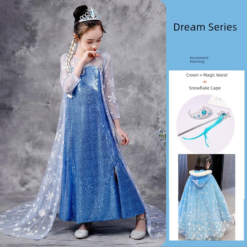 Elsa's Princess Dress Girl Summer Halloween Elsa Dress Frozen Clothes Elsa Elsa Dress — 2