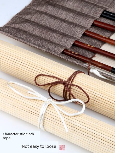 Guangzu Japanese style brush pen curtain bamboo rolling bag storage bag storage bag storage bag rolling curtain bamboo curtain storage curtain calligraphy special four treasures for elementary school students beginner study