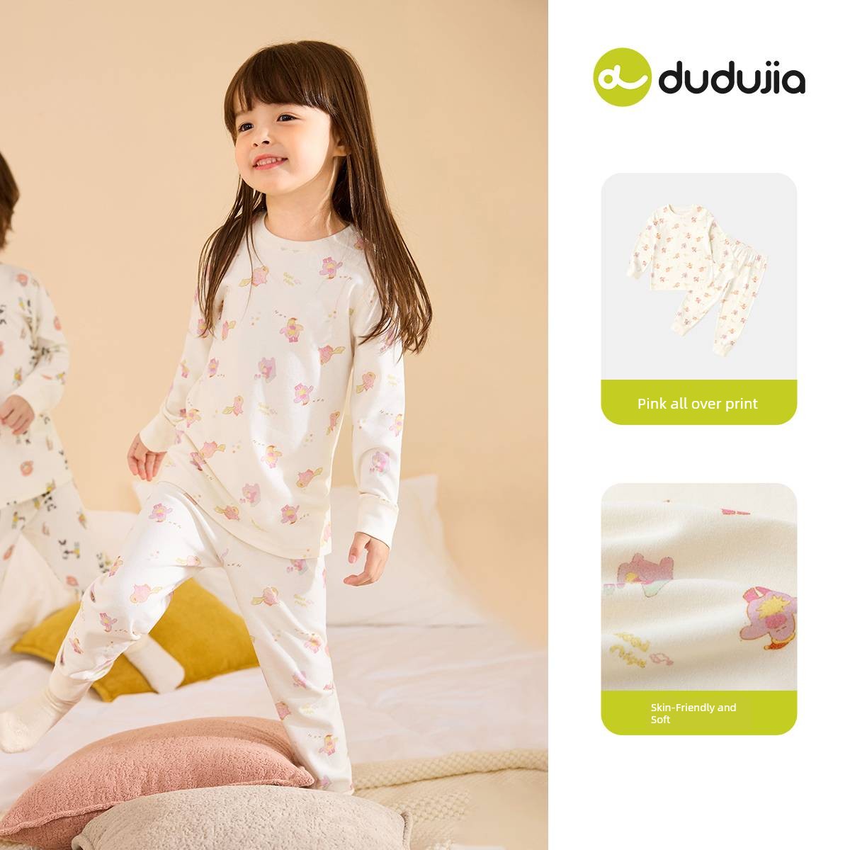 Dudu's Boys' Autumn Clothing Set, Children's Pajamas, Autumn Girls' Pure Cotton Underwear Set, Baby Warm Clothing for Young Children — 5