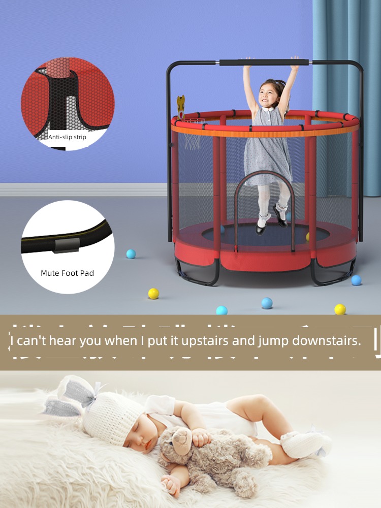 Trampoline household children indoor family small-scale Protective net trampoline  Rub the bed child baby Trampoline