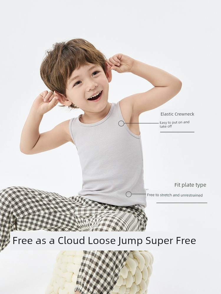 Balabala Plaid Comfortable Pure Cotton Two-Piece Set Vest — 2