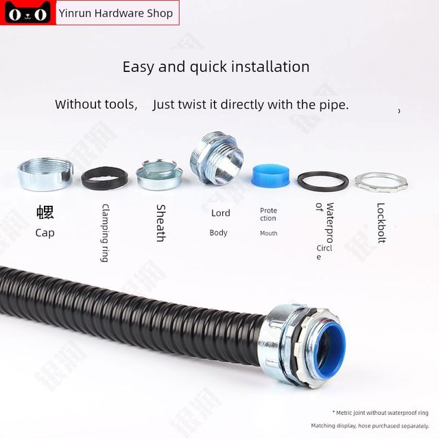 Plastic-clad metal hose end fitting box joint external thread joint external teeth galvanized alloy wire joint DPJ