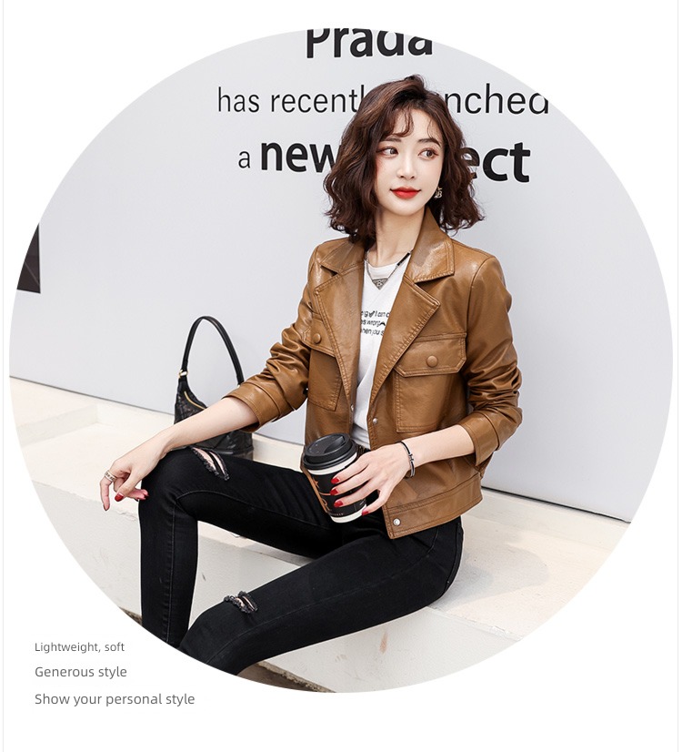 have cash less than that is registered in the accounts autumn Women's wear little chap loose coat leather clothing