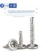 Stainless steel large flat head drilling tail 410 round head with pad self-tapping screw self-drilling nail dovetail wire tapping iron steel plate M4